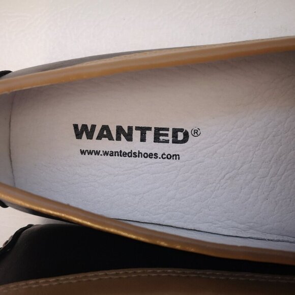 Wanted Ladies Leather Upper Size 7 Black & Tan Loafers / Flats - Picture 6 of 8